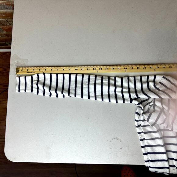 Banana Republic White/Black-Striped Button-up V-neck Cardigan Cashmere - Size S - Picture 10 of 10